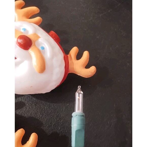 Vintage String Light Covers SANTALOPE 19 Light Santa Reindeer Deer Christmas - Picture 3 of 3